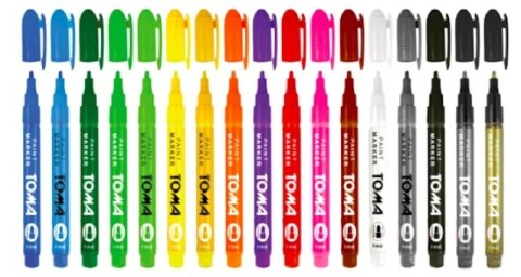 Marker olejowy,cienka fibrowa końcówka 1,5mm, srebrny TO-441 Toma