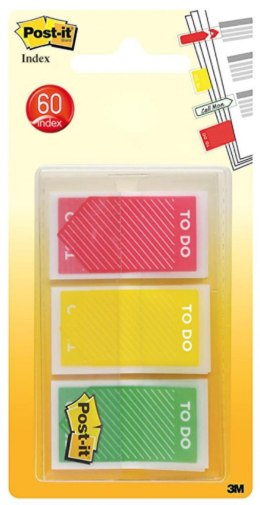 Zakładki indeksujące POST-IT_ (682-TODO), PP, 23,8x43,2mm, 3x20 kart., mix kolorów