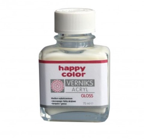 Werniks akrylowy GLOSS, 75 ml, przezroczysty, Happy Color HA 7380 0075-GL