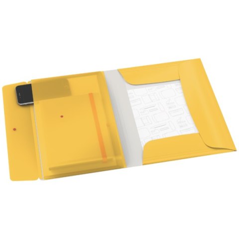 Teczka z gumką i kieszonką Leitz Cosy, PP, żółta 46190019 A4