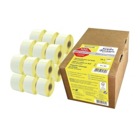 Etykiety adresowe termiczne 36 x 89 mm 18 rolek Avery Zweckform AS0722390 SALE