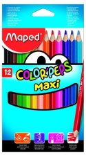 Kredki trójkątne MAPED COLORPEPS JUMBO TRÓJKĄTNE 12kolorów 834010 .