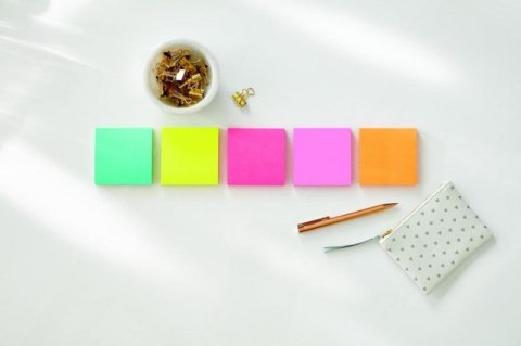 Bloczek samoprzylepny POST-IT_ Super sticky, (654-6SS-MIA), 76x76mm, 6x90 kart., paleta Miami