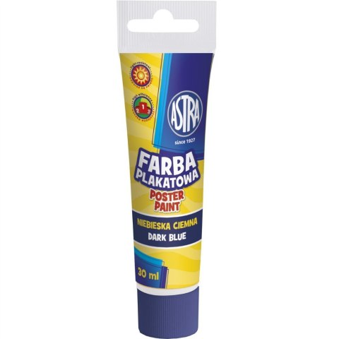 Farba plakatowa Astra tuba 30 ml - ciemna niebieska, 83110914 SALE