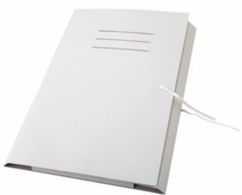 Teczka A4+ wiązana biała z liniami INTERDRUK *9276