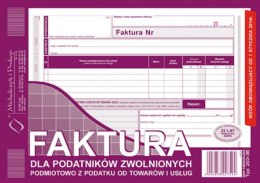 Faktura dla podatników zwolnionych z VAT A5, (o+1k) 80 kartek, 10-203-3E DOTTS