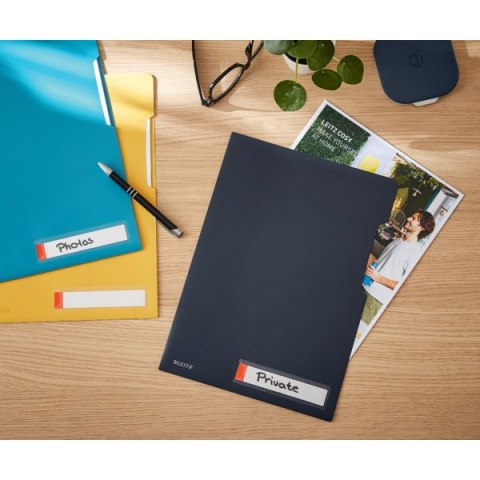Folder A4 z kieszonką na etykietę Leitz Cosy, szara 47080089