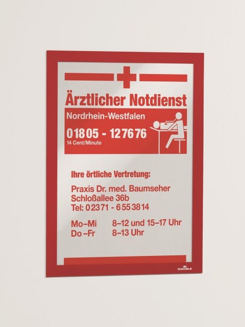 Ramka MAGAFRAME A4 - samoprzylepna magnetyczna czerwona DURABLE 4872-03