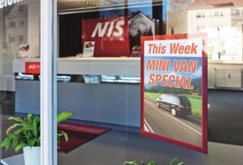 Ramka MAGAFRAME A4 - samoprzylepna magnetyczna czerwona DURABLE 4872-03