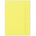 Teczka z gumką,A4, 400gsm,3skrzydła, DONAU żółta w kratkę FEP11 (X)