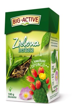 Herbata BIG-ACTIVE kawałkami OPUNCJI 100g liściasta zielona