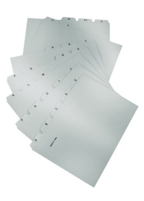 Przekładki HAN Kartei, PP, A4, do kartoteki, A-Z, 25 kart, szare HN984-13