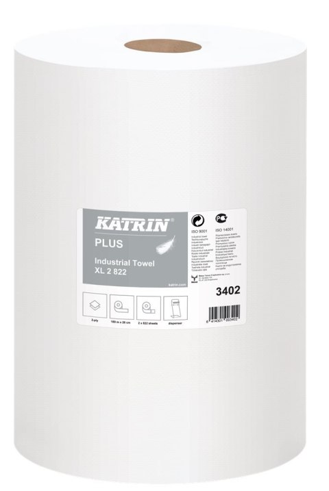 Czyściwo papierowe KATRIN PLUS XL 2, 3402, opakowanie: 3 rolki