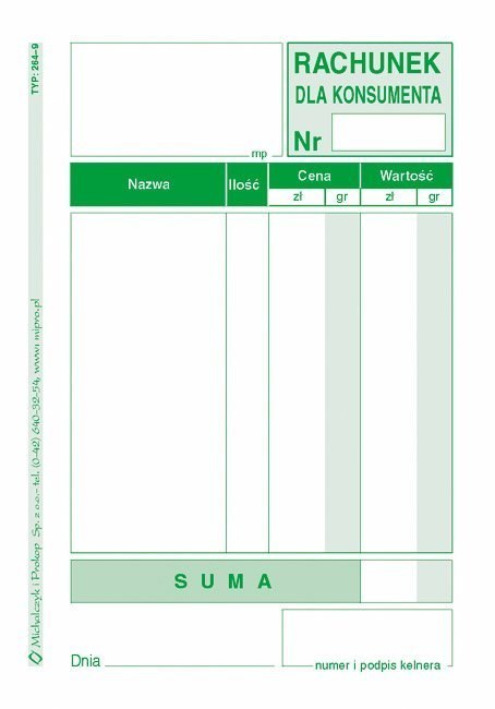 264-9 Rachunek MICHALCZYK&PROKOP A7 80 kartek