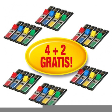 Zestaw promocyjny zakładek POST-IT (683-4), PP, 12x43mm, 4+2x35 kart., mix kolorów, 2 GRATIS 3M-FT600002966 3M-FT600002966