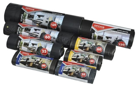 Worki na śmieci biurowe standard (HDPE) 35l 50szt. czarne OFFICE PRODUCTS 22021113-05