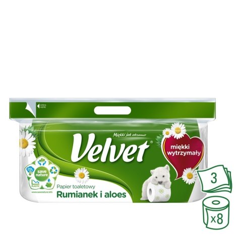 Papier toaletowy Velvet rumianek & aloes 8 rolek