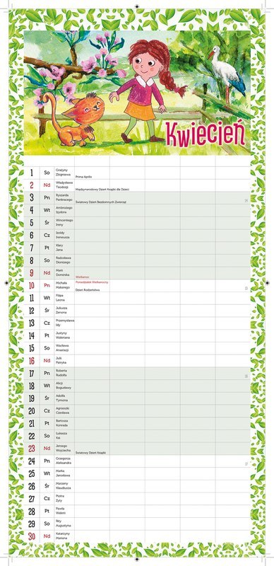 Terminarz Rodzinny 218x471mm 2026 Michalczyk i Prokop TS-10-10 kalendarz jeden miesiąc planer