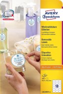 Etykiety owalne L6024REV-25 63,5 x 42,3 25 ark. Białe, usuwalne, Avery Zweckform