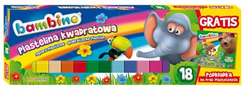 Plastelina BAMBINO 18 kolorów kwadratowa