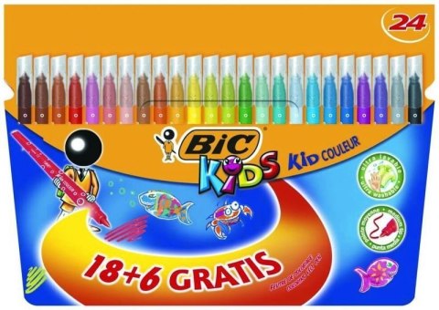 Flamastry 24 kolorów Kids Kid Couleur pudełko 8418005 BIC