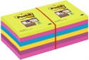 Bloczek samoprzylepny POST-IT_ Super Sticky, 76x76mm, ZESTAW 12x90 kart., (12) neonowe 654 -12SSUC (X)
