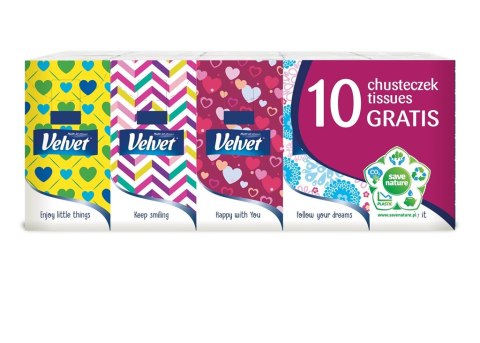 Chusteczki higieniczne VELVET (10) oryginal 4-warstwy białe