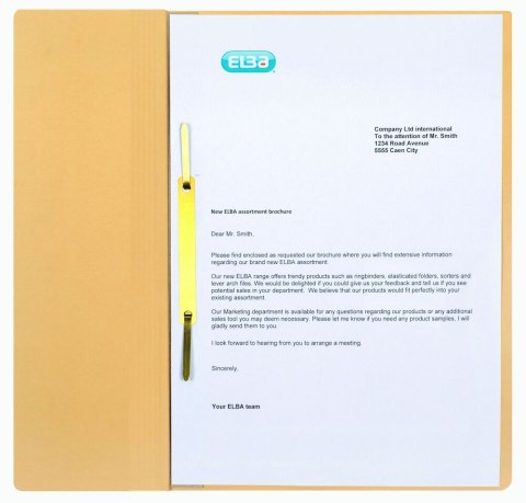 Skoroszyt kartonowy ELBA 1/2 A4, oczkowy, beżowy, 100551877