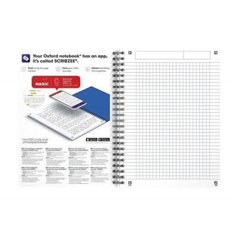 Kołonotatnik A5 90 kartek, kratka ESSENTIALS, OXFORD, mix,100102938