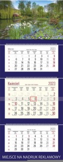 Kalendarz Trójdzielny z główką (T10) RZEKA - granat 2024 TELEGRAPH