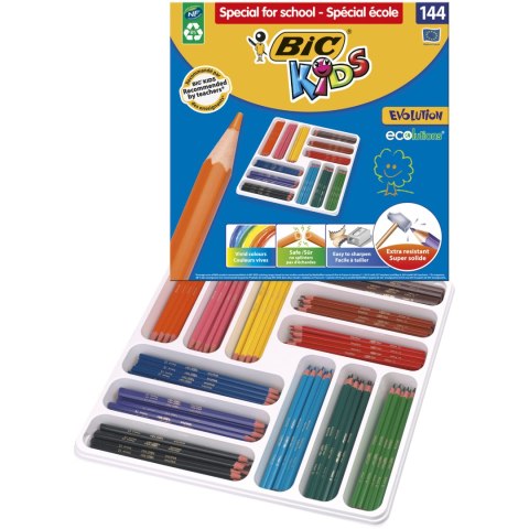 Kredki ołówkowe BIC Kids Evolution ECOlutions 144szt, 887830