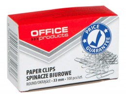 Spinacze okrągłe , 33mm, 100szt., srebrne, typu OFFICE PRODUCTS 18083315-19