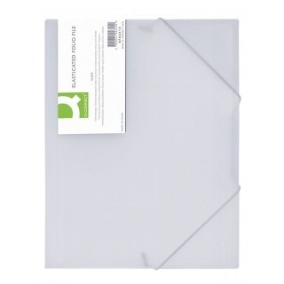 Teczka PP z gumką Q-CONNECT A4 400mikr.,transparentna biała