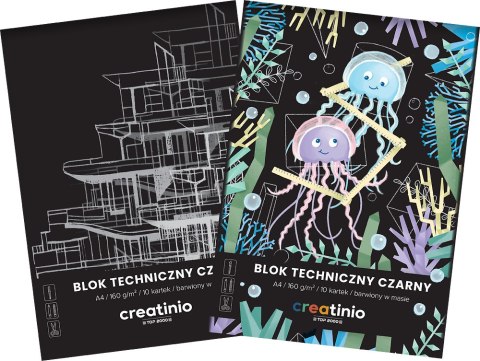 Blok techniczny Top 2000 Creatinio A4 10 kartek 160 g czarny 400176681