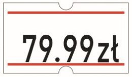 Etykiety cenowe w rolce do metkownicy jednorzędowej Meto 21x12 mm, biało-czerwone opakowanie 6 rolek M30014357