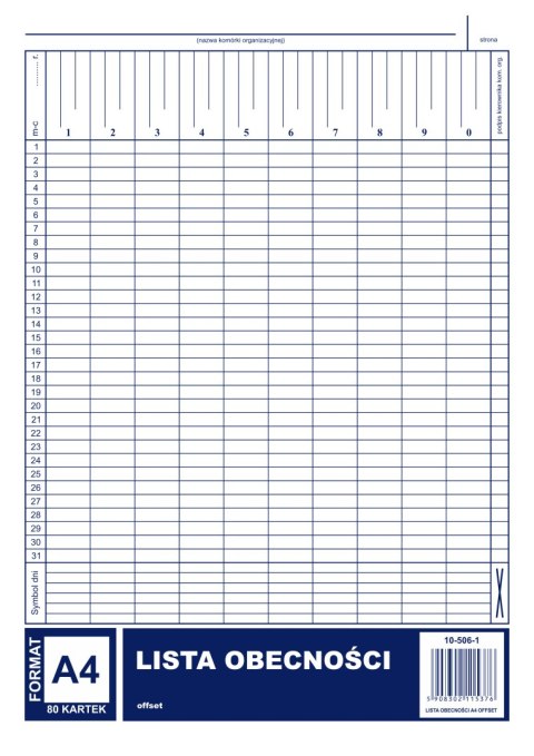 506-1 Lista obecności MICHALCZYK&PROKOP A4 40 kartek