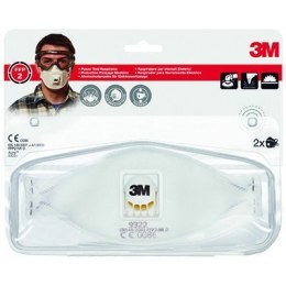 Półmaska filtrująca przeciw pyłom,mgłom(2)3M z zaworem9322+FFP2 XA004838828
