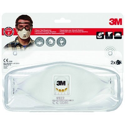 Półmaska filtrująca przeciw pyłom,mgłom(2)3M z zaworem9322+FFP2 XA004838828