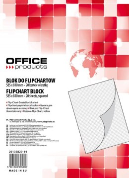 Blok do flipchartów , kratka, 58,5x81cm, 20 kart., biały, typu OFFICE PRODUCTS 20135829-14