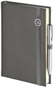 Kalendarz Piko z gumką szary z ażurową datówką B5 tygodniowy z notesem WOKÓŁ NAS