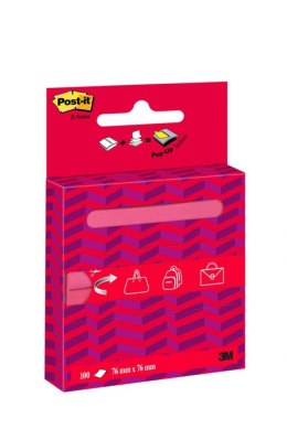Karteczki samoprzylepne Post-it_ Z-Notes On The Go (R330-OTG), 76x76mm, 1x100 kart., w kartonowym podajniku, mix kolorów