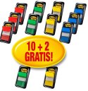 Zestaw promocyjny zakładek POST-IT (680 -P10+2), PP, 25,4x43,2mm, mix kolorów, 10+2 GRATIS