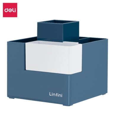 Organizer na biurko _ przybornik Deli EZ072, niebieski, EZ072B.