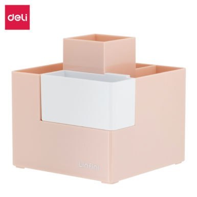 Organizer na biurko - przybornik Deli EZ072, różowy, EZ072P.