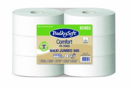 Papier toaletowy BulkySoft Comfort de-inked, 2 warstwy, kolor biały, celuloza z recyklingu, jumbo maxi, długość 300m, (6rolek), 