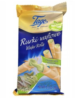 TAGO Rurka waflowa z kremem o smaku pistacjowym 150g