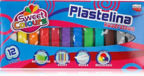 Plastelina 12 kolorów kwadratowa Sweet Colours 91635 KOMA-PLAST